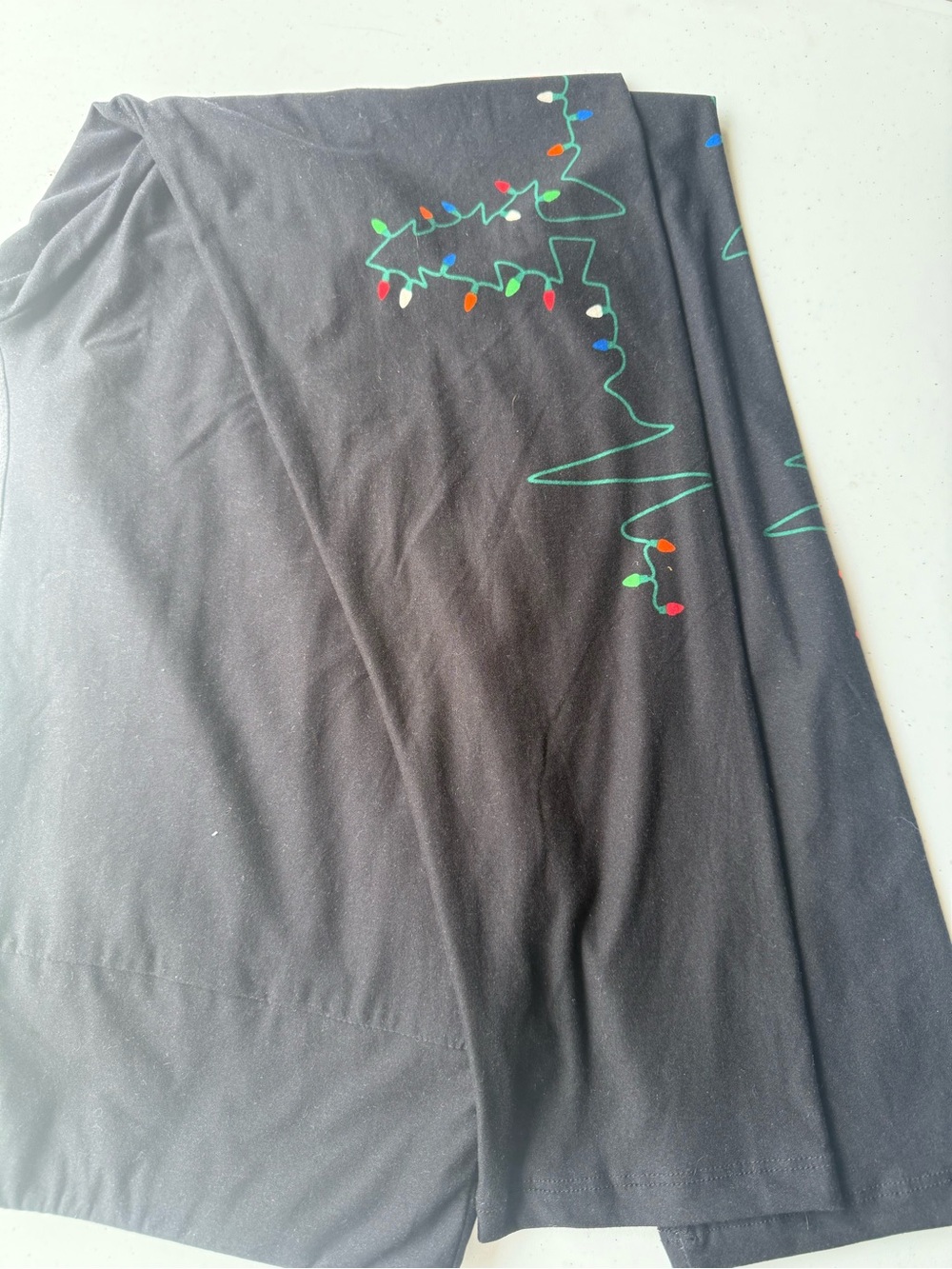 LuLaRoe Christmas Black Leggings with Colorful Light String Print - Picture 1 of 2